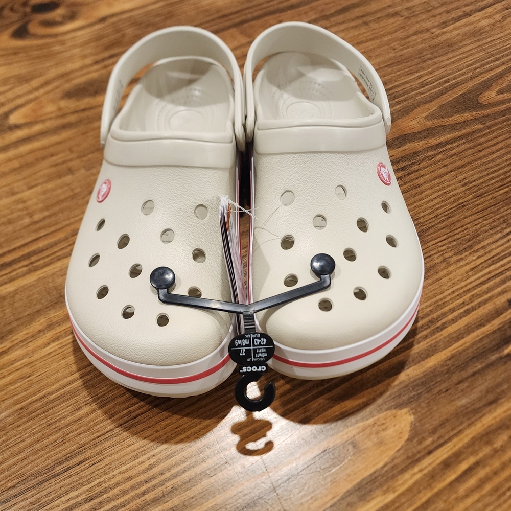 Crocs Unisex-Adult Crocband Clog, Stucco/Melon, 11 Women/9 Men NWT